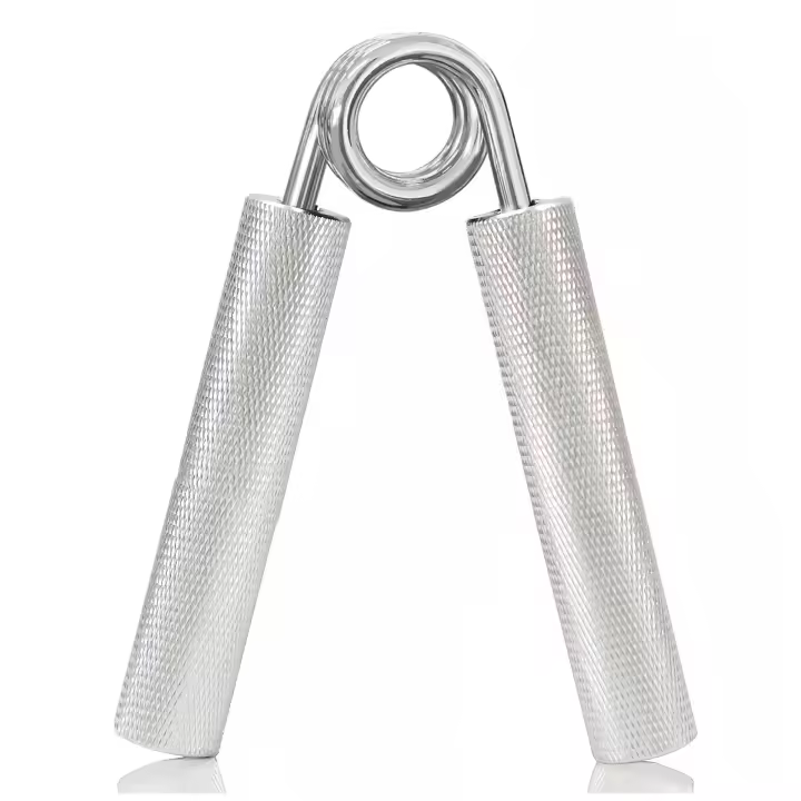 Pure silver metal aluminum alloy handle grip strength training spring steel metal grip rehabilitation equipment（200Lb） - 1