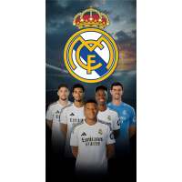 Real Madrid CF - Toalla de playa infantil 70x140 cm con estampado jugadores, absorbente y resistente para piscina o sol, ideal para niños seguidores del club - details 0
