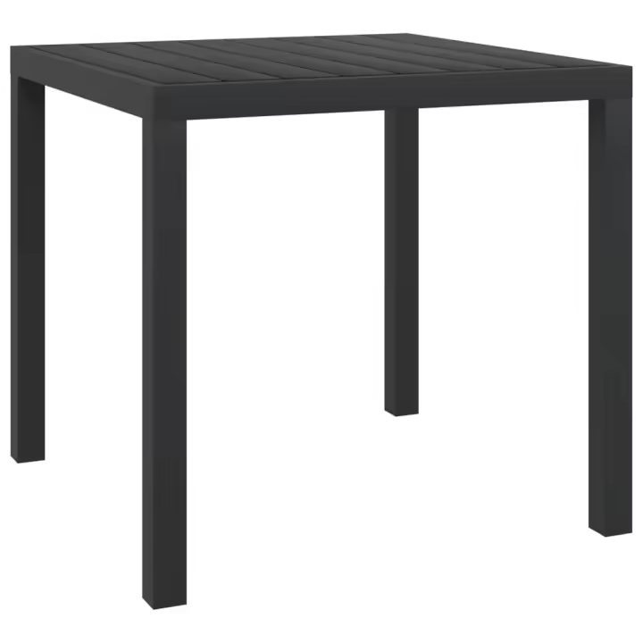 Mesa de Jardín de Aluminio y WPC Negra 80x80x74 cm - 1