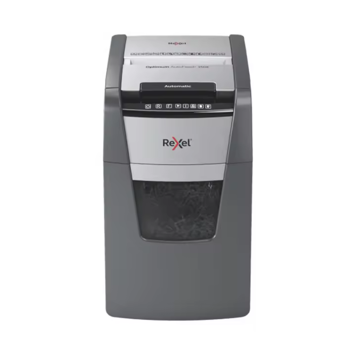 Rexel Optimum AutoFeed+ 150X A triturador de papel Corte cruzado 55 dB 22 cm Negro, Gris - 1