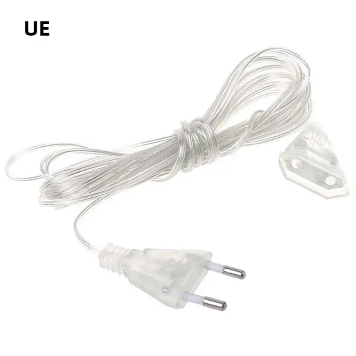 Cable De Extensión De Poder Para Luces De Navidad 5m Con Enchufe EU/UK Extensor De Cable Para Cadena De Luces LED - 1