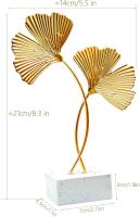 Adorno de Hojas de ginkgo Escultura de decoración de escritorio de hoja de ginkgo Dorada decoración Moderna y Creative para el hogar ESTATUA PARA Oficina dormitorio (dorado) - details 7