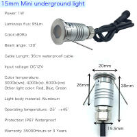 Lámparas LED Miniatura 1W Para Exterior IP67 Impermeables 12V Iluminación Subterránea Para Pasos Jardín Paisaje Luz De Spot Ground - details 1