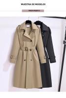 Nueva Chaqueta De Trench Femenina Estilo Británico 2025 Windbreaker Streetwear Doble Botón Largo Elegante Para Otoño E Invierno - details 1