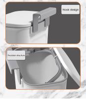 Cesta De Basura Inteligente Montada En La Pared 9L Para Cocina Y Baño Ecológica De Plástico Con Cubierta Rodante Accesorios De Cocina - details 23