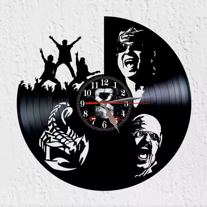 VinyWoody Reloj de Pared Disco de Vinilo Banda Alemana Hard Rock Heavy Metal Musica Decoracion - 1