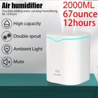 Humidificador de aire portátil de escritorio USB de 2 l con vapor frío, humidificador ultrasónico silencioso con 2 modos de niebla y 7 luces de colores, apagado automático para viajes, hogar y dormitorio - details 4