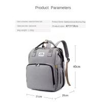 Mochila plegable para cuna, bolso cambiador de pañales portátil, mochila para biberones, gran capacidad, impermeable, artículos esenciales para recién nacidos - details 1