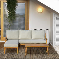 Conjunto de muebles de Jardín Outsunny, para 3 personas, Con sofá Doble chaise longue y Mesa, Diseño de trinquete weatherproof, ideal a parterrrazas y Balconies - details 0