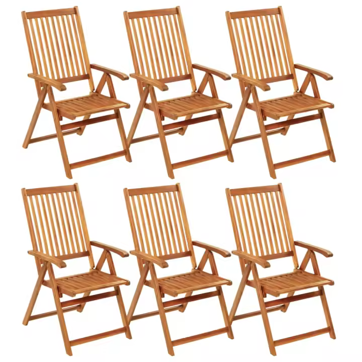 Sillas de Jardín de 6 UDS y de Madera de Acacia - 1