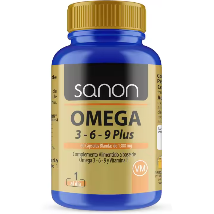ANON Omega 3 6 9 Plus - Complemento Alimenticio - 60 Cápsulas Blandas de 1400mg elaboradas con Aceites Vegetales y de Pescado - Rico en Ácidos Grasos Esenciales - Suministro para 30 días - 1