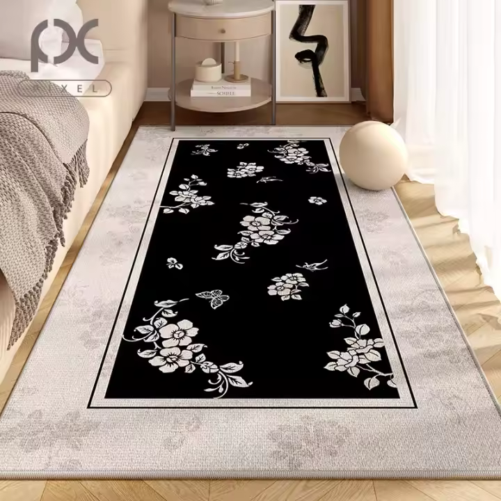 Carpetas De Piso Antideslizantes Y Lavables De Estilo Minimalista Clásico Para Sala De Estar Y Dormitorio Suelo Cálido Con Pileta De Enrollado Material De Poliéster Moderno Técnica Máquina Rectangular Decorativo - 1