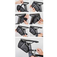 Bolsa De Sillín Para Bicicleta Impermeable Pequeña Almacenamiento Negro Kit De Accesorios Trasero Reflectante MTB Carretera - details 21