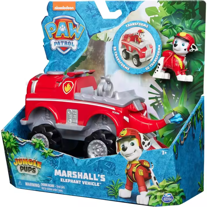 Paw Patrol Jungle Pups, Deluxe Elephant Vehicle de Marshall, camión de Juguete con figura de acción Coleccionable, Juguetes para niños y niñas a Partir de 3 años (Spin Master 6067759) - 1