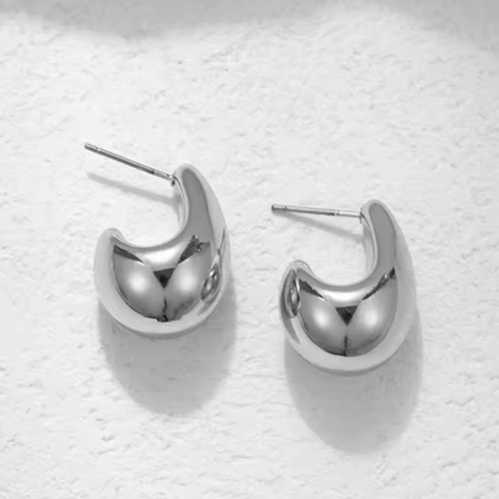 Pendientes Colgantes de Plata para Mujer - Diseño de Gota - Hipoalergénicos - 1