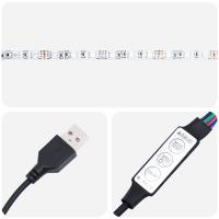 Mueble para TV vidaXL con luces LED en negro y roble de 120x35x40 cm - details 7
