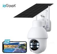 100% Batería recargable inalámbrica solar en Aire Libre Pan/Tilt WiFi Cámara de Seguridad Luz IP65 impermeable Visión Nocturna Luz de Calle antirrobe - details 0