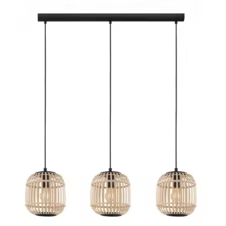 Lámpara Colgante Lineal Eglo Vintage Bordesley Boho LED 3xE27 - 1