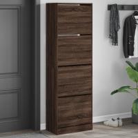 vidaXL Mueble Zapatero 4 Cajones Abatibles Estantes Organizador Color Gris hormigón,  Gris sonoma,  Marrón roble - details 2