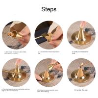 Bandeja De Incienso Estilo Antiguo Chino Con Torre De Cobre Puro Herramientas De Incienso Modelo De Torre Decoración De Escritorio DIY Conos De Incienso - details 3