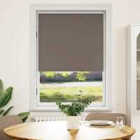 vidaXL Persiana opaca enrollable 120x175 cm color en color Café/Blanco crudo/Rojo | protección solar decorativa para ventanas hogar oficina dormitorio fácil de instalar - details 0