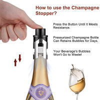 Tapa De Vino De Acero Inoxidable Para Champagne Recipiente Aislador De Bebida Tapa De Botella De Champagne Reutilizable Eco-amigable - details 5