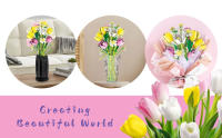 1250PCS Bloques De Construcción De Tulipán Vaso Modelo De Flores Eternas Decoración Para El Hogar Juguetes DIY Para Niñas Regalos Románticos - details 3