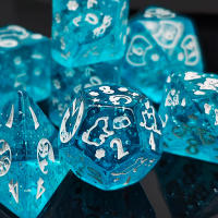 Kit De Dados Poliedros De Doble Color Con Fuente Dorada Para TRPG Y RPG Incluye D20 D12 D10 D8 D6 D4 Juego De Mesa Juguete Para Niños - details 4