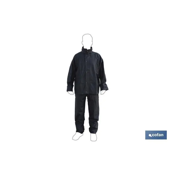 Traje de agua pu/pvc azul talla l - 1