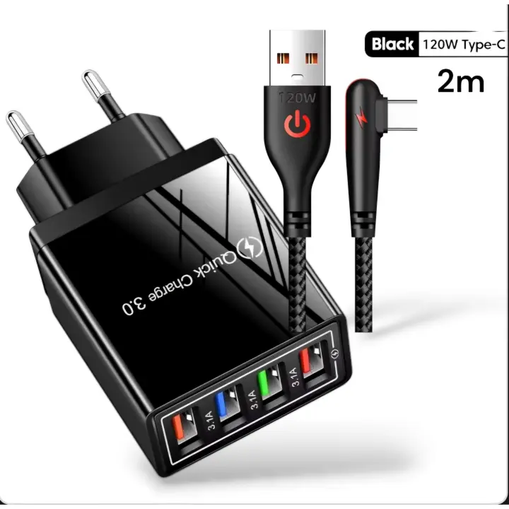 Cargador Carga rápida Xiaomi y Samsung cable tipo C 65w - para móvil o Tablet con cable 2 metro 10amp, para Mi 12T 11T Pro/Redmi Note 11s/Note 10 Pro/Note 12 Pro +/K50 Ultra/K50 Pro, Samsung s22 ultra, s23 ultra, s24 ultra. - 1