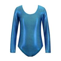 Bodysuit De Gimnasia Para Niñas En Color Sólido Transpirable Con Manga Larga Brillo Colorido Dancewear Para Ballet - details 7