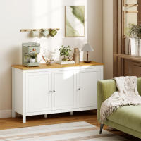 HOMCOM Aparador de 3 Puertas, Aparador de Salón con Estantes Ajustables, para Cocina, Entrada, Comedor, Dormitorio, Blanco, 120x40x70 cm - details 3
