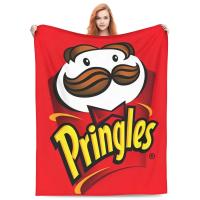 Manta De Terciopelo Coral Con Diseño De Pringles Chips De Papas Divertida Para El Hogar 125x100cm Alfombra Para Adultos - details 0