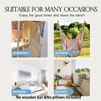 Silla Colgante De Hamaca Tejida a Mano 1pc Resistente Y Cómoda Para Uso Interior Y Exterior Muebles De Jardín Auto-Instalable - details 5