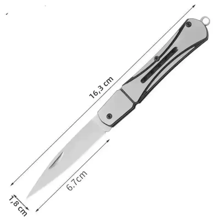 Cuchillo Plegable Multifuncional De Acero Inoxidable Resistente Y Portátil Para Exteriores Con Hoja Afilada Y Mango De Acero Inoxidable - 1
