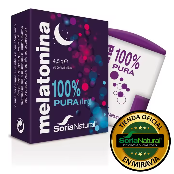 Melatonina Pura 1mg Soria Natural Complemento Alimenticio para Conciliar el Sueño y Aliviar el Jet Lag - 1