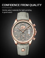 Reloj De Cuarzo Para Hombre POEDAGAR Lujo Chronógrafo Impermeable Con Fecha En Cuero Estilo Casual Reloj Deportivo Para Hombres - details 2