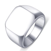 Anillo De Sello Grande En Forma Cuadrada Personalizable En Plata/Oro/Negro/Azul Para Hombres Anillo De Titánico Acero Joyería Clásica Para Fiesta - details 12