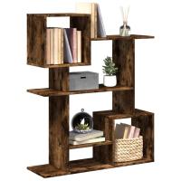vidaXL Librería divisora madera ingeniería blanca 92x29x112 cm en color Blanco/Roble Sonoma/Gris sonoma y más - details 4