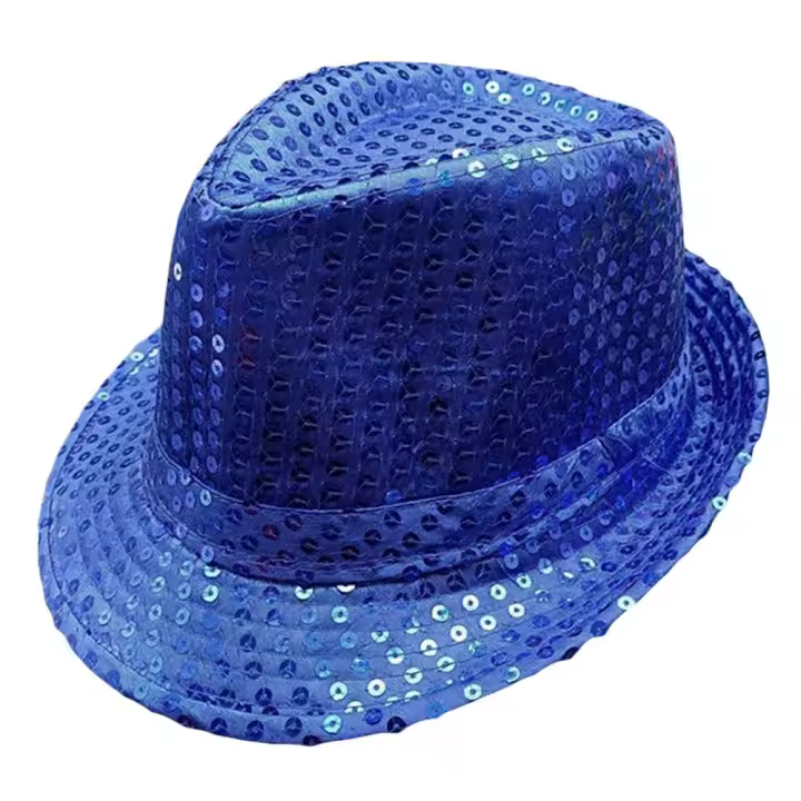 Gorro De Jazz Para Hombres Y Mujeres Decorado Con Lentejuelas Para Performance En Escenario Fiesta Y Vacaciones Material De Poliéster - 1