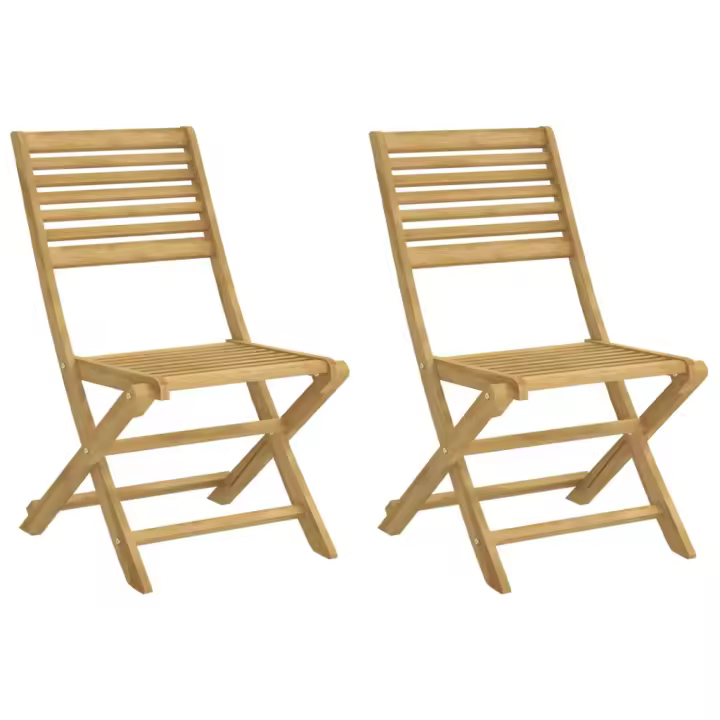 vidaXL Sillas de jardín plegables 2 uds madera acacia 48,5x61,5x87 cm - 1