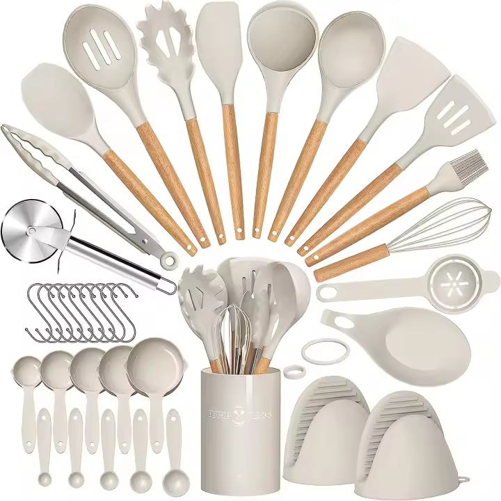 Set De Utensilios De Cocina Ecológicos De Silicona 36 Piezas Con Soporte Para Cocinar Y Hornear Herramientas De Cocina Prácticas Y Duraderas - 1
