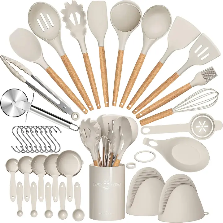 Set De Utensilios De Cocina Ecológicos De Silicona 36 Piezas Con Soporte Para Cocinar Y Hornear Herramientas De Cocina Prácticas Y Duraderas - 1