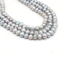 Perlas De Agua Dulce Naturales Gris Genuine 36 Cm Con Cuentas Sueltas De 6-7mm Para La Creación De Joyas DIY Collar Y Pulsera - details 1