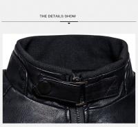 Chaqueta De Cuero Para Hombre Estilo Casual Moto Outdoor Primavera Otoño Cuello Alto Ajustada Para Otoño Y Invierno - details 9
