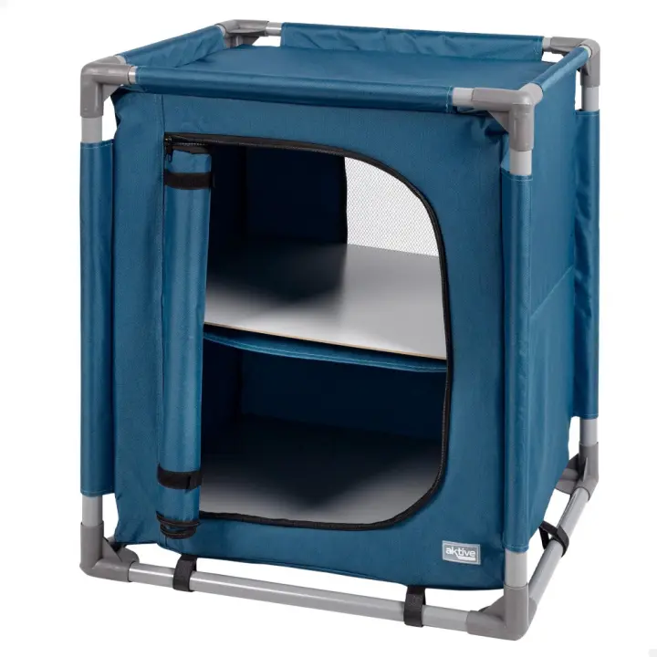 Armario plegable camping Aktive, Armario de camping Aktive con cremallera y ligero, medidas 66x56x46cm, peso máx. 25Kg. - 1