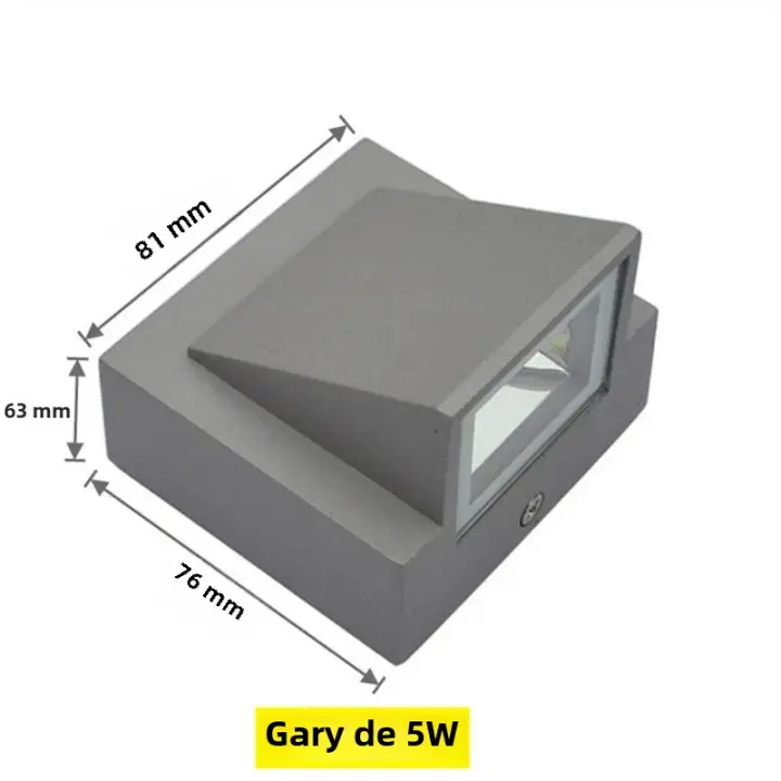 Lámpara De Pared De Aluminio Impermeable LED Para Exterior Iluminación De Jardín IP65 Decoración Para Balcón Y Sótano Tensión AC110V 220V - 1