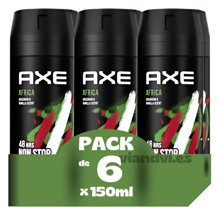 Axe Africa Desodorante en Spray para Hombre 150 ml - Pack AHORRO 6X150ML - 1