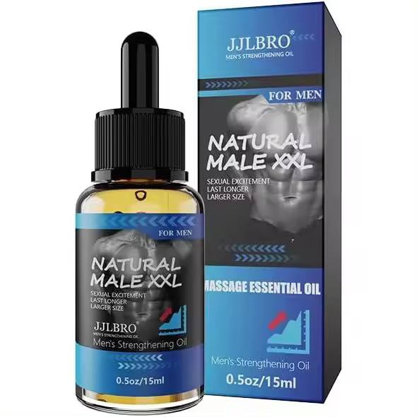 Aceite esencial de masaje Natural Male XXL Extra Power Strength: aceite de masaje fortalecedor para hombres que aumenta considerablemente el tamaño, el grosor, la fuerza y el rendimiento. - 1