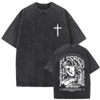 Camiseta Oversize Vintage Lavada De Jesus Perdonenles Padre Para Hombres Y Mujeres Estilo Gótico Rock Camisetas Tops De Calle - details 13